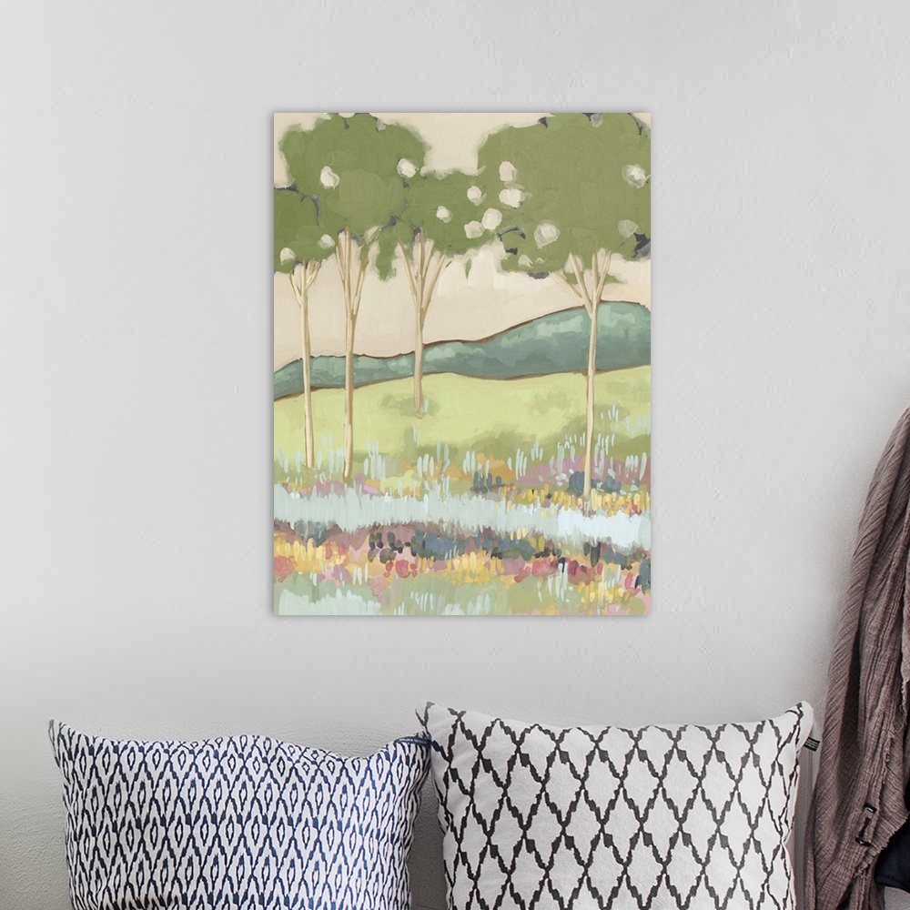 A bohemian room featuring Shades of Trees I