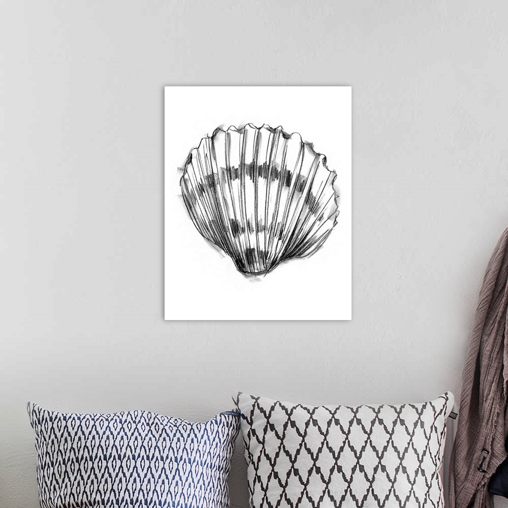 A bohemian room featuring Shell Sketch VI