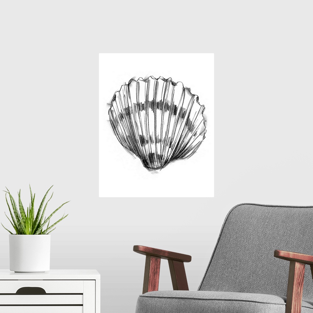 A modern room featuring Shell Sketch VI