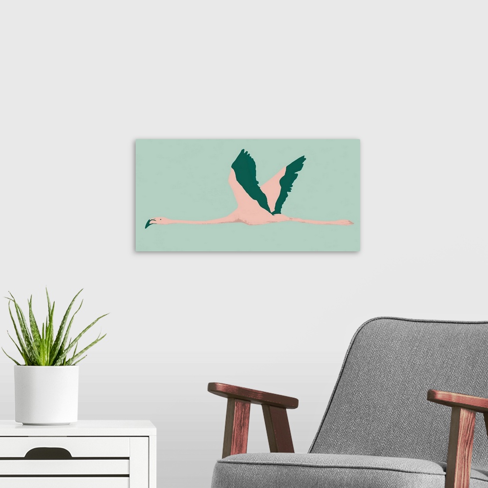 A modern room featuring Sherbet Flamingos I