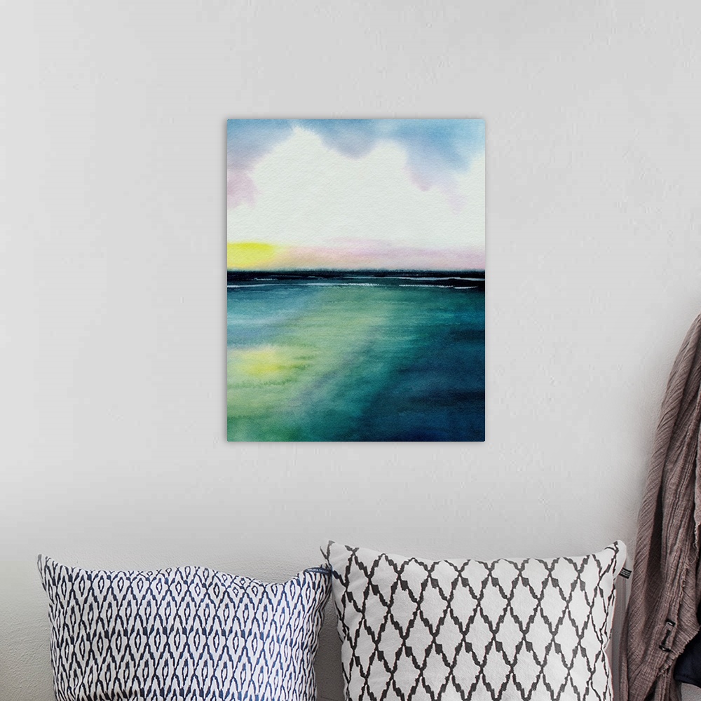 A bohemian room featuring Sherbet Sunset Diptych II
