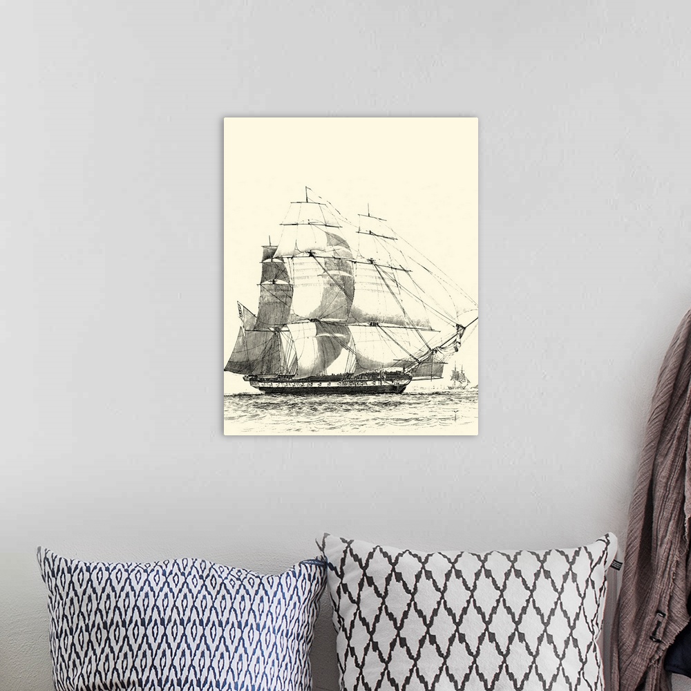 A bohemian room featuring Ships and Sails III