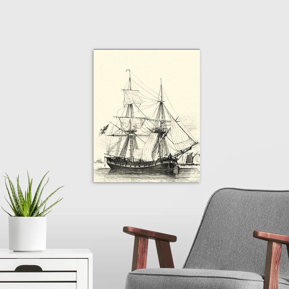 A modern room featuring Ships and Sails IV