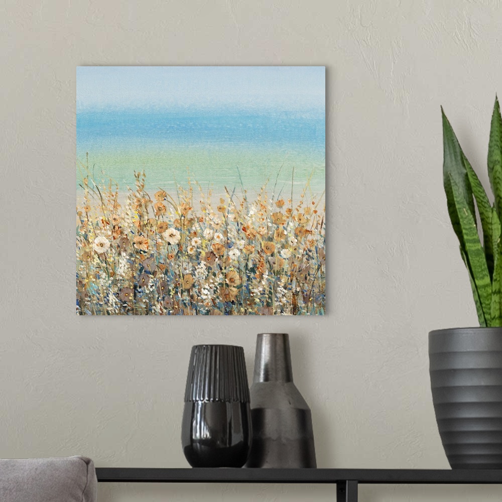 A modern room featuring Shoreline Flowers II