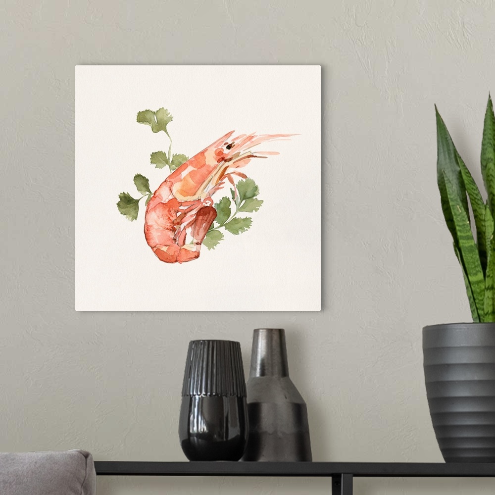 A modern room featuring Shrimp For Dinner I