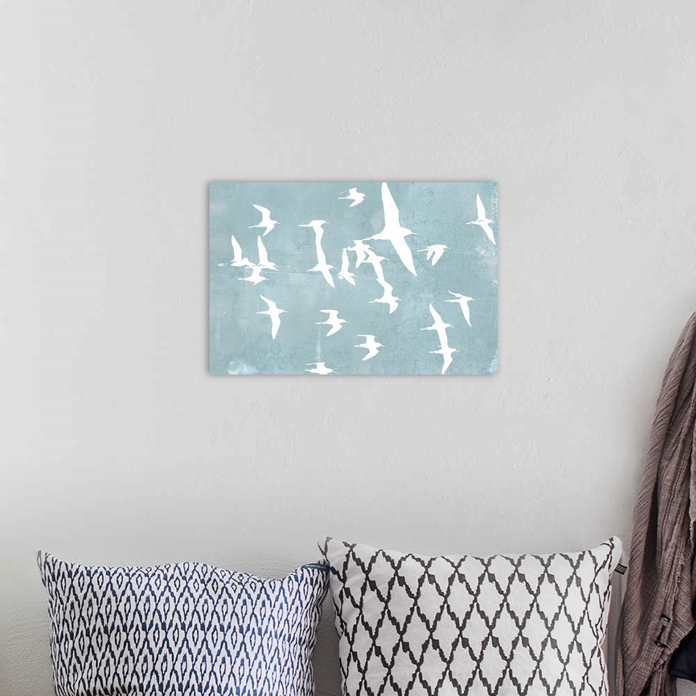 A bohemian room featuring Silhouettes in Flight II