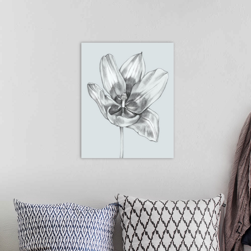 A bohemian room featuring Silvery Blue Tulips II