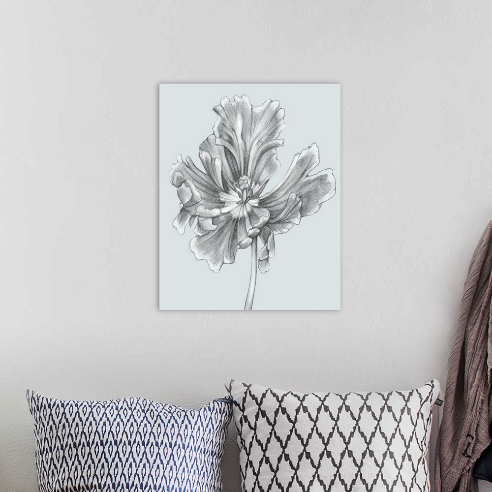 A bohemian room featuring Silvery Blue Tulips III