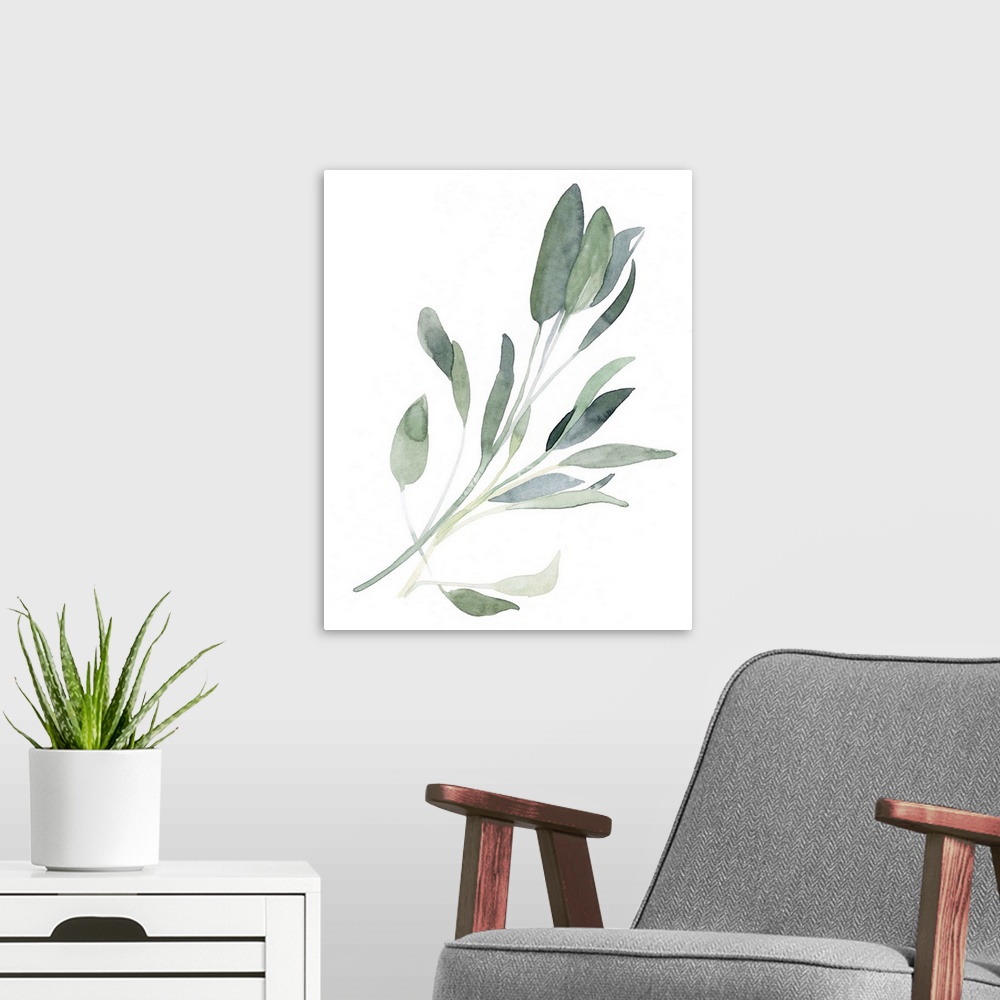 A modern room featuring Simple Sage I