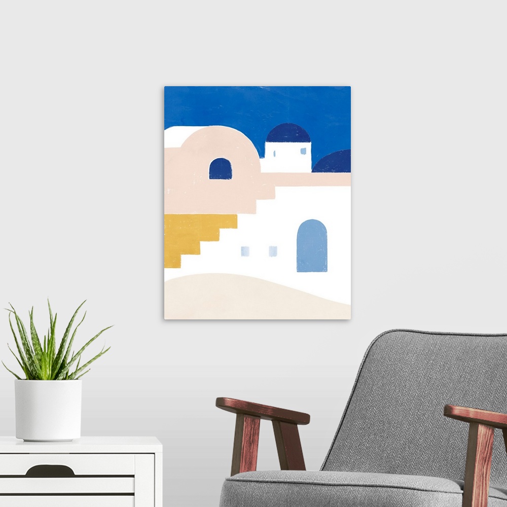 A modern room featuring Simple Santorini I