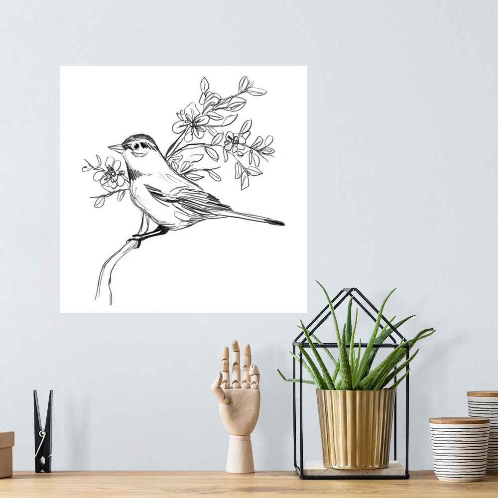A bohemian room featuring Simple Songbird Sketches III