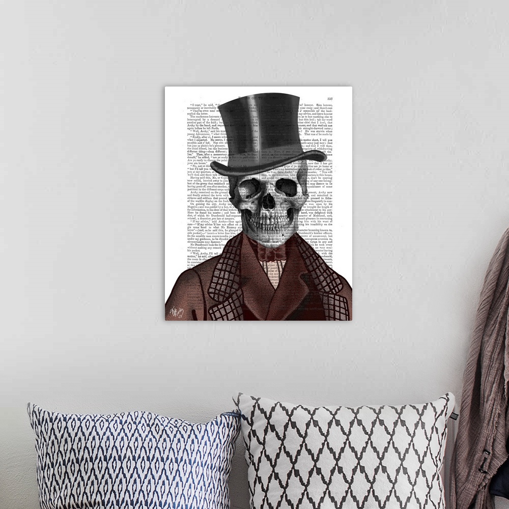 A bohemian room featuring Skeleton Gentleman and Top hat