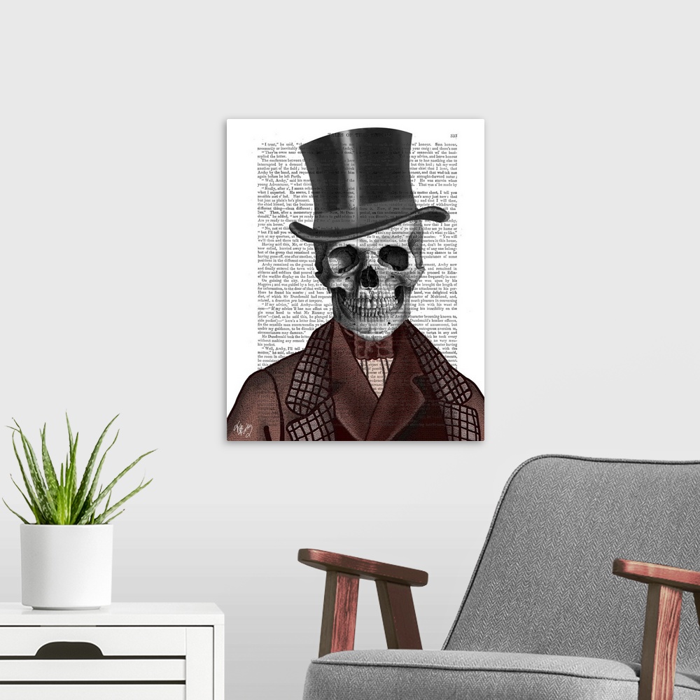 A modern room featuring Skeleton Gentleman and Top hat