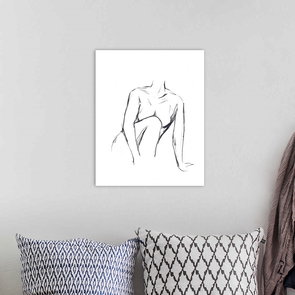 A bohemian room featuring Sketched Figure II