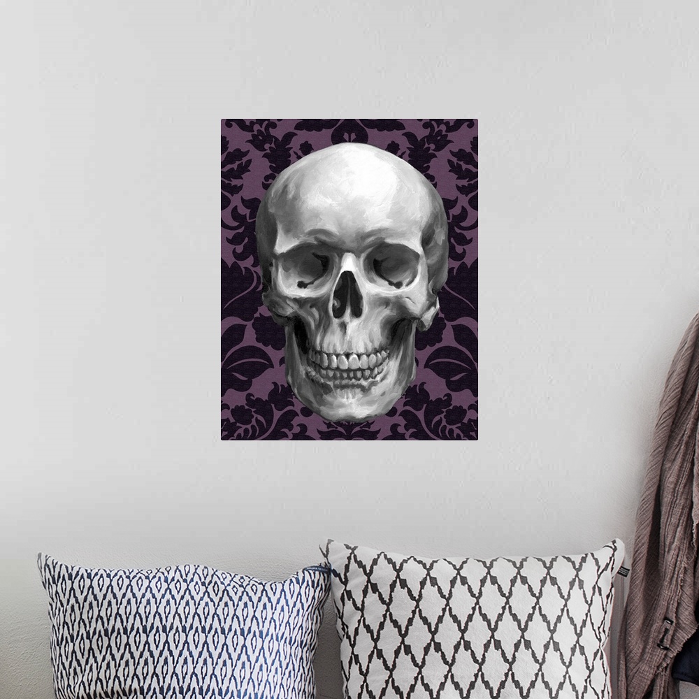 A bohemian room featuring Skull on Damask