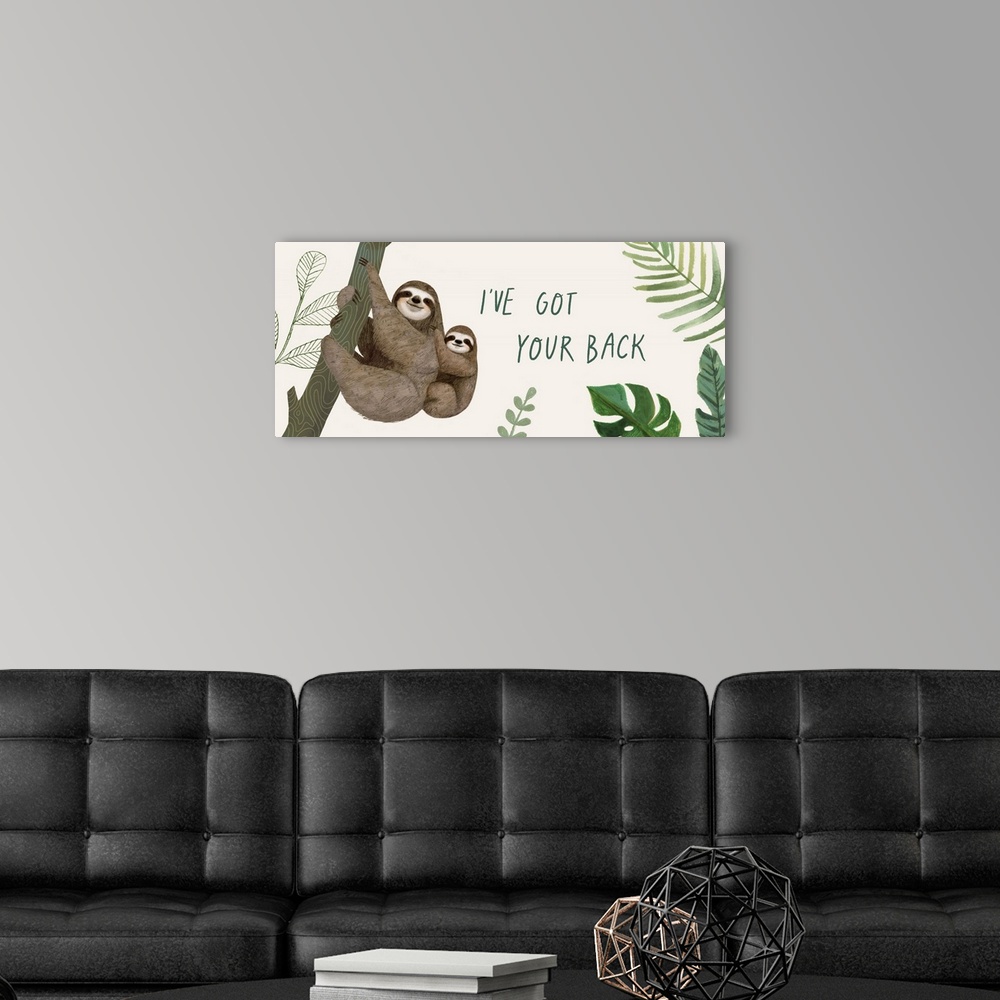A modern room featuring Sloth Sayings Collection D