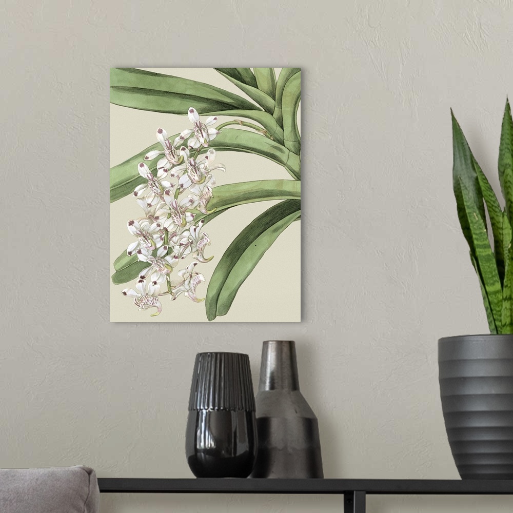 A modern room featuring Small Orchid Blooms I