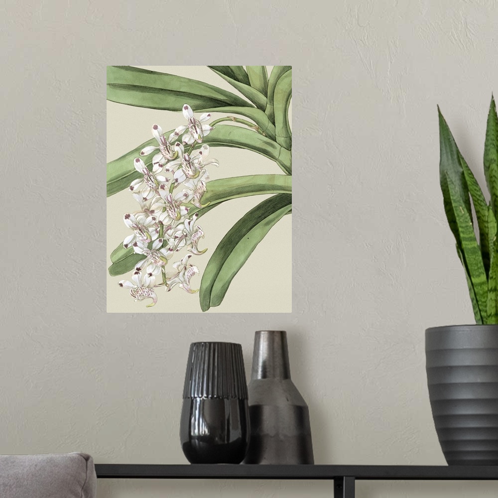 A modern room featuring Small Orchid Blooms I