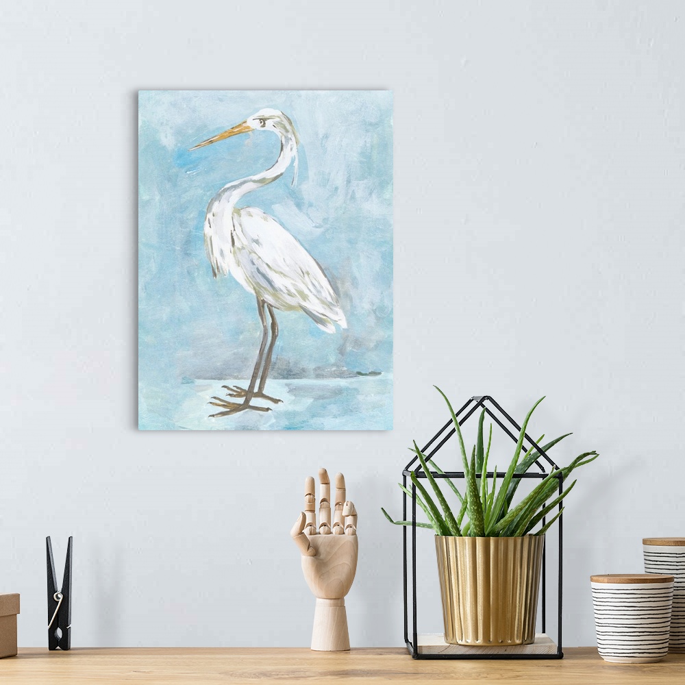 A bohemian room featuring Snowy Egret I