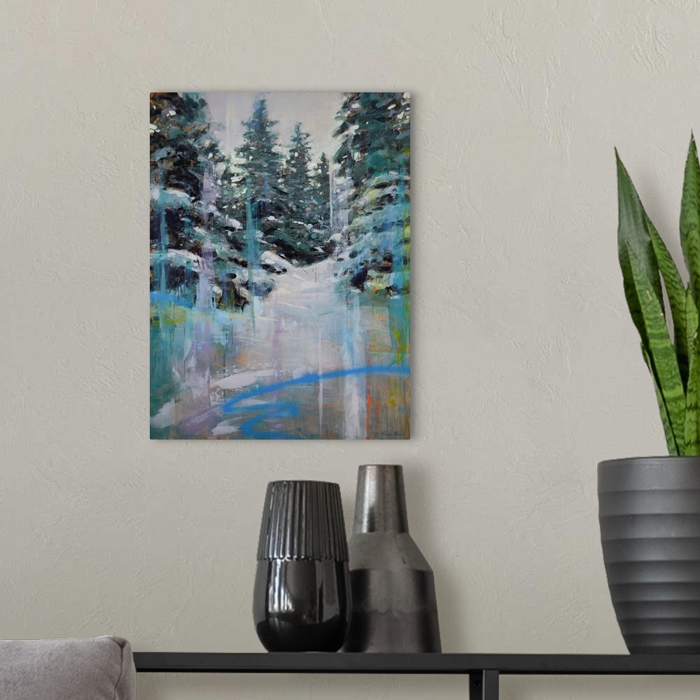A modern room featuring Snowy Pines