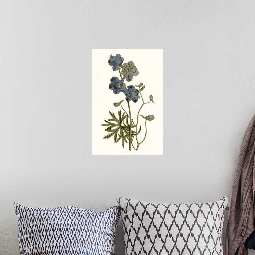 A bohemian room featuring Soft Blue Botanicals V