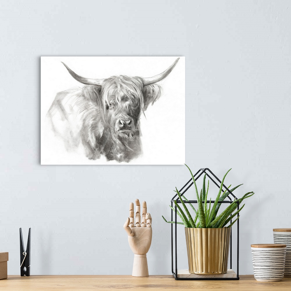 A bohemian room featuring Soft Focus Highland Cattle I