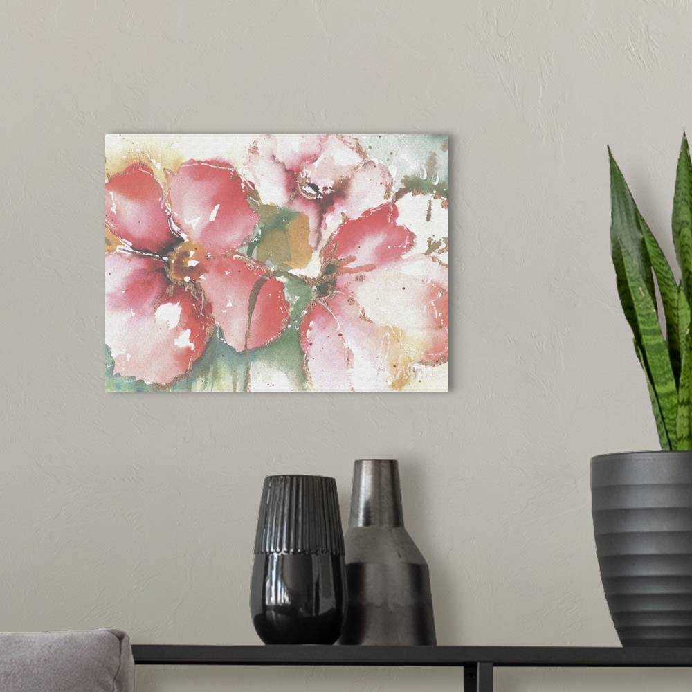 A modern room featuring Soft Poppies II