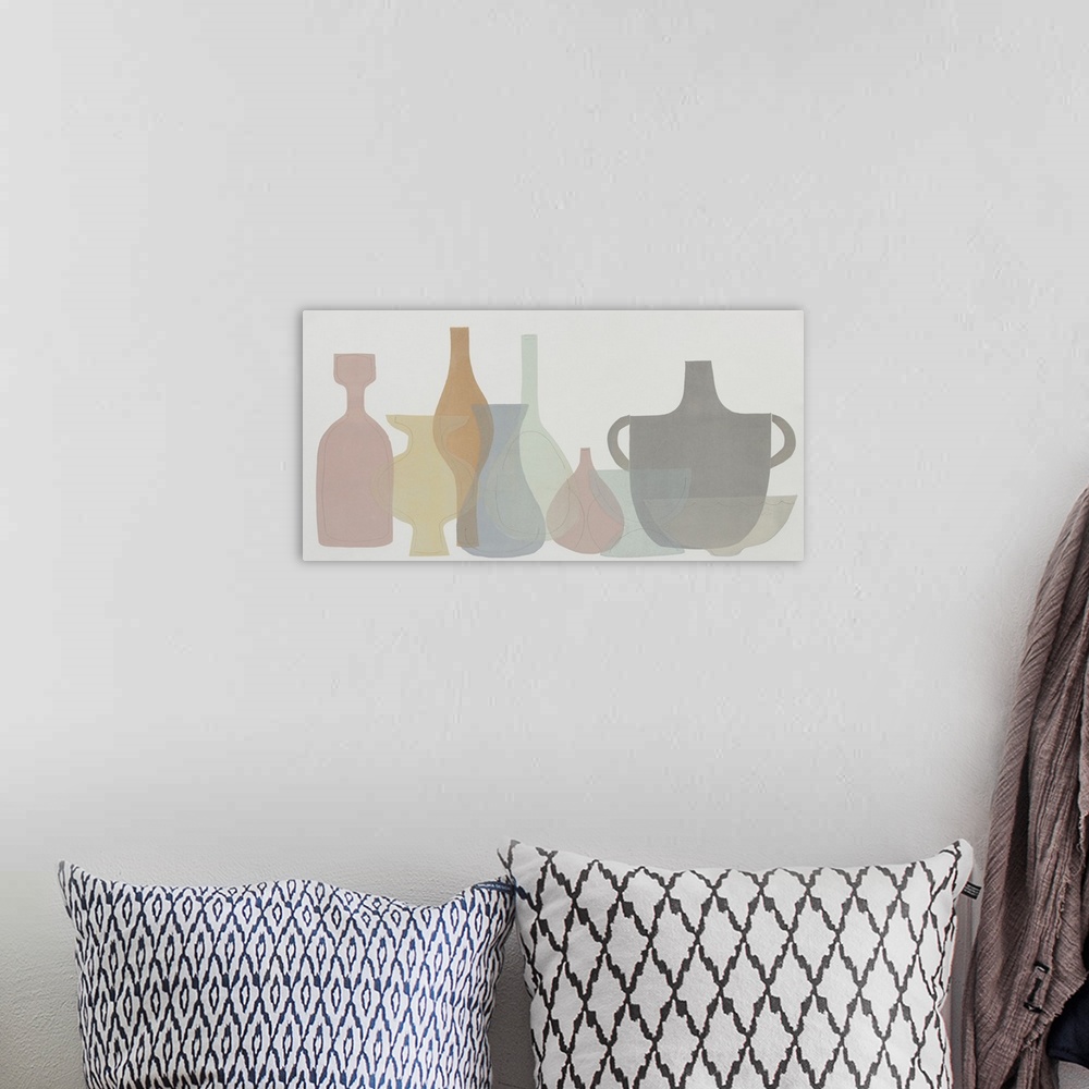 A bohemian room featuring Soft Pottery Shapes II