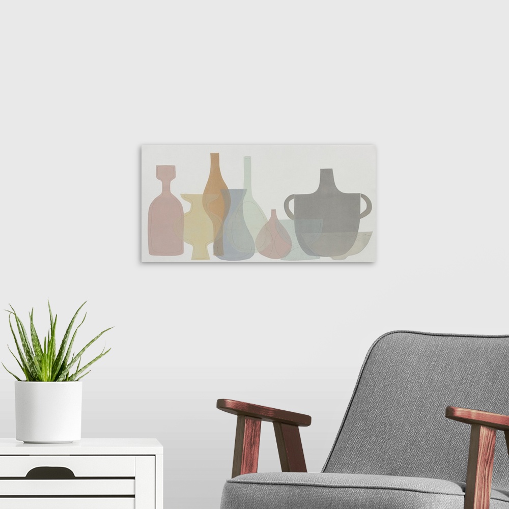 A modern room featuring Soft Pottery Shapes II