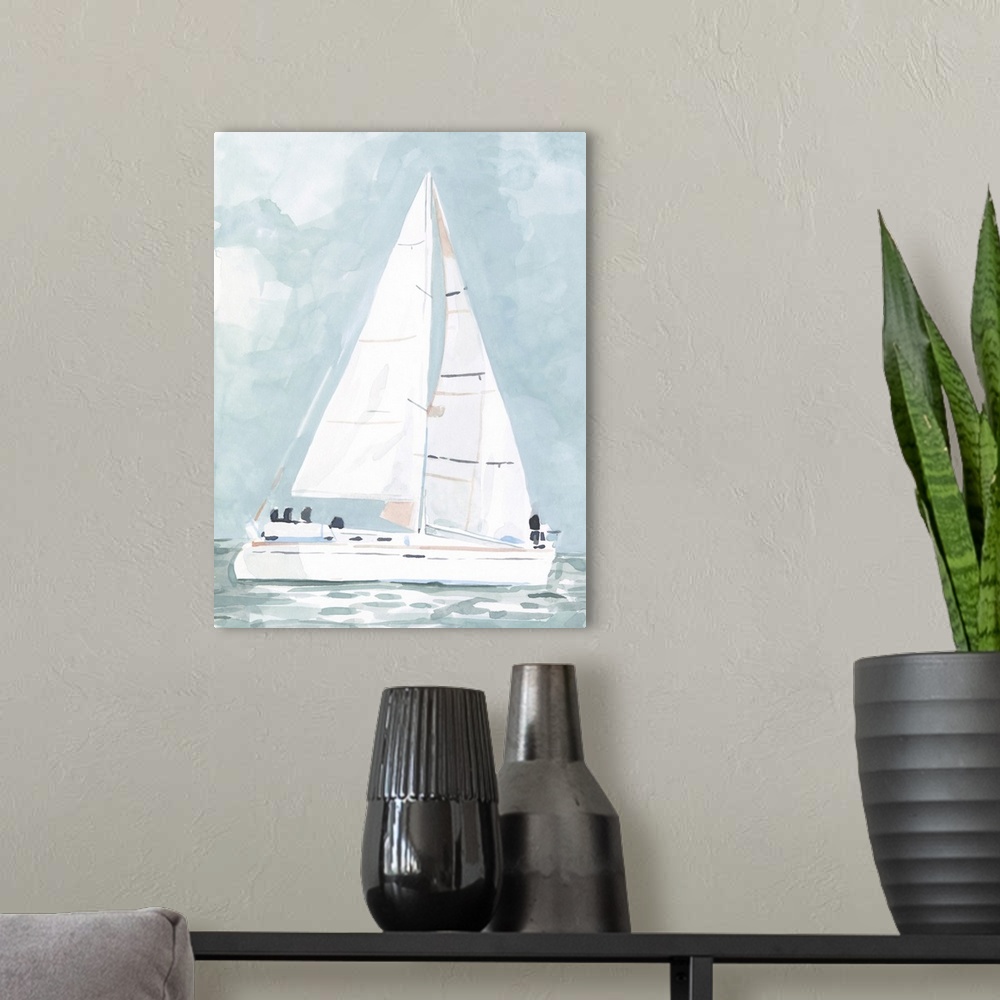A modern room featuring Soft Sailboat I