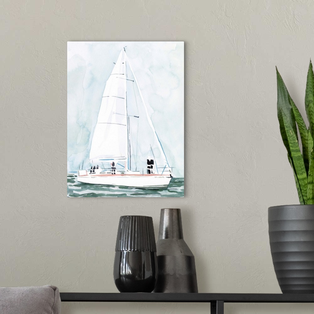 A modern room featuring Soft Sailboat III