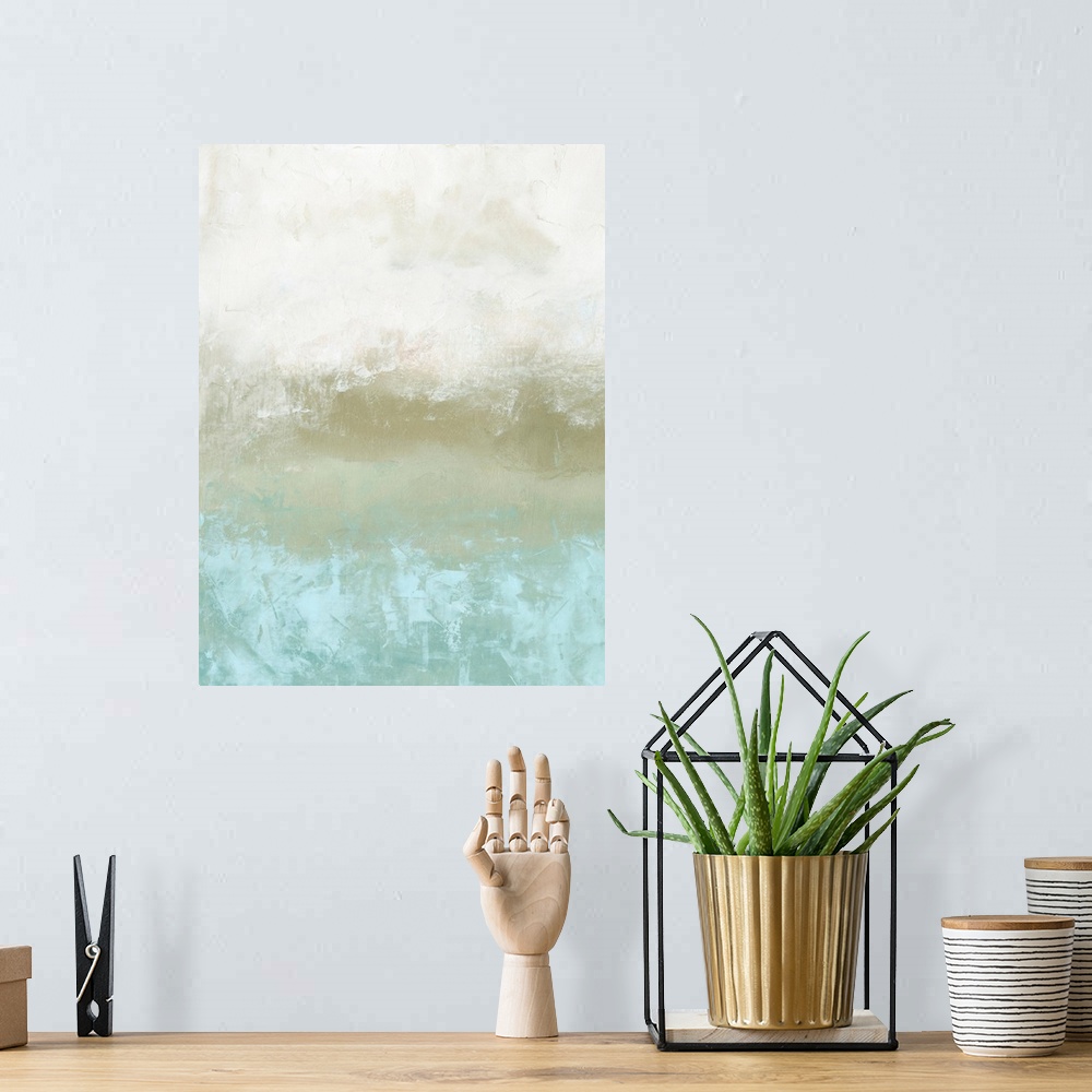 A bohemian room featuring Soft Sea Green Composition I