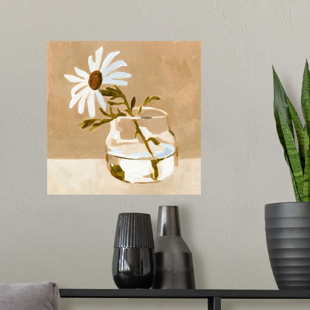 A modern room featuring Solitary Daisy I