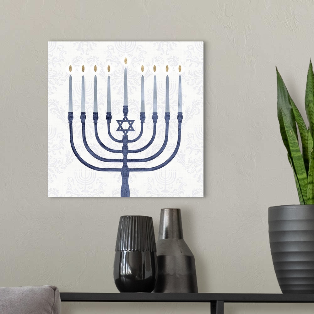 A modern room featuring Sophisticated Hanukkah II
