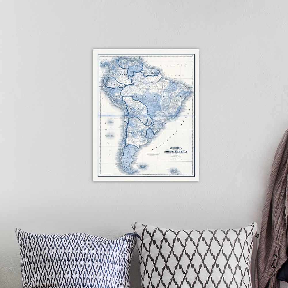 A bohemian room featuring South America in Shades of Blue