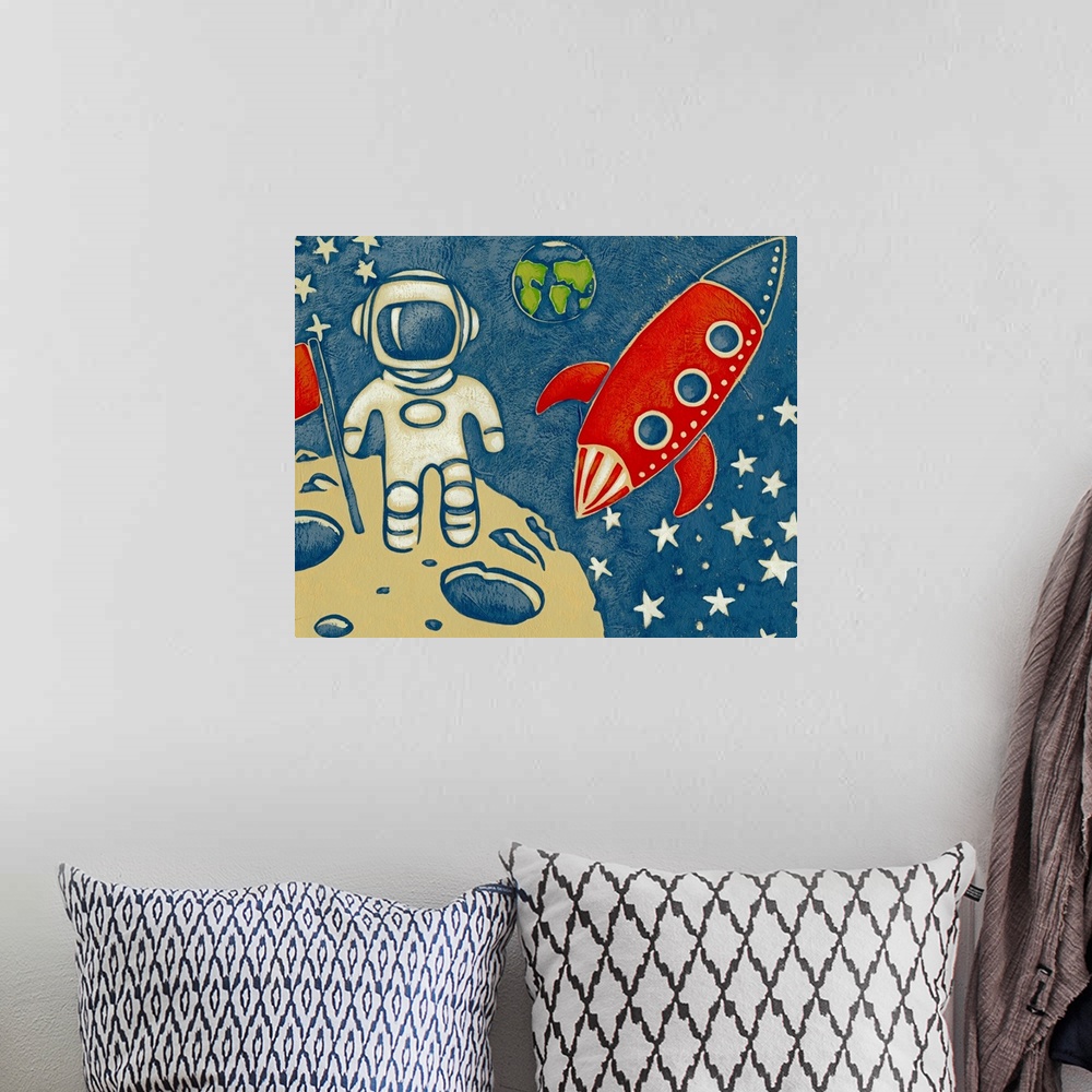 A bohemian room featuring Space Explorer I