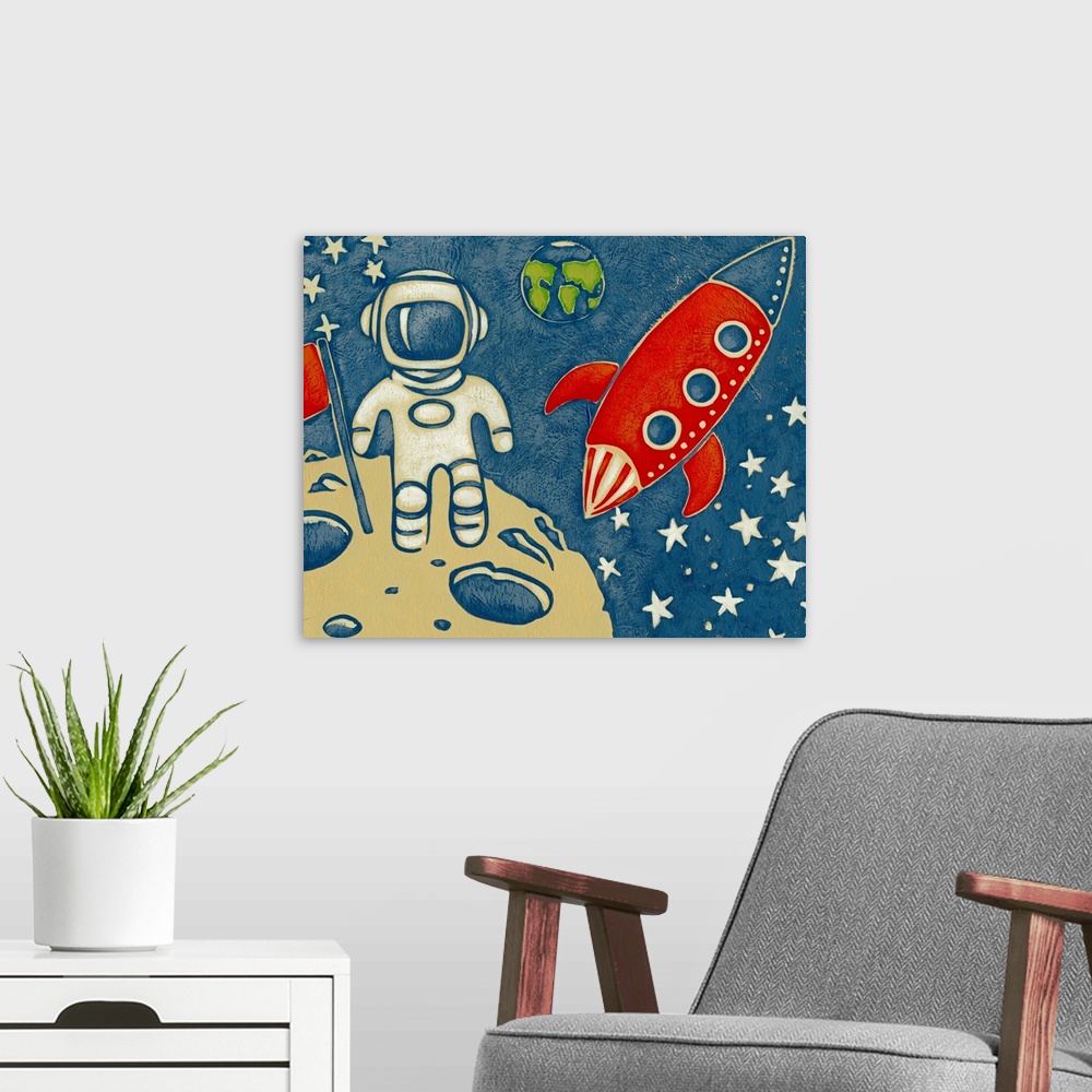 A modern room featuring Space Explorer I