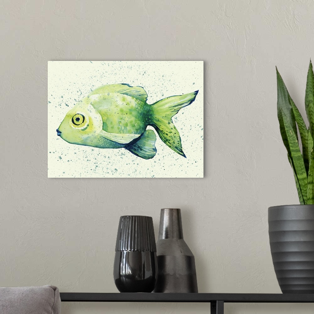 A modern room featuring Speckled Freshwater Fish I