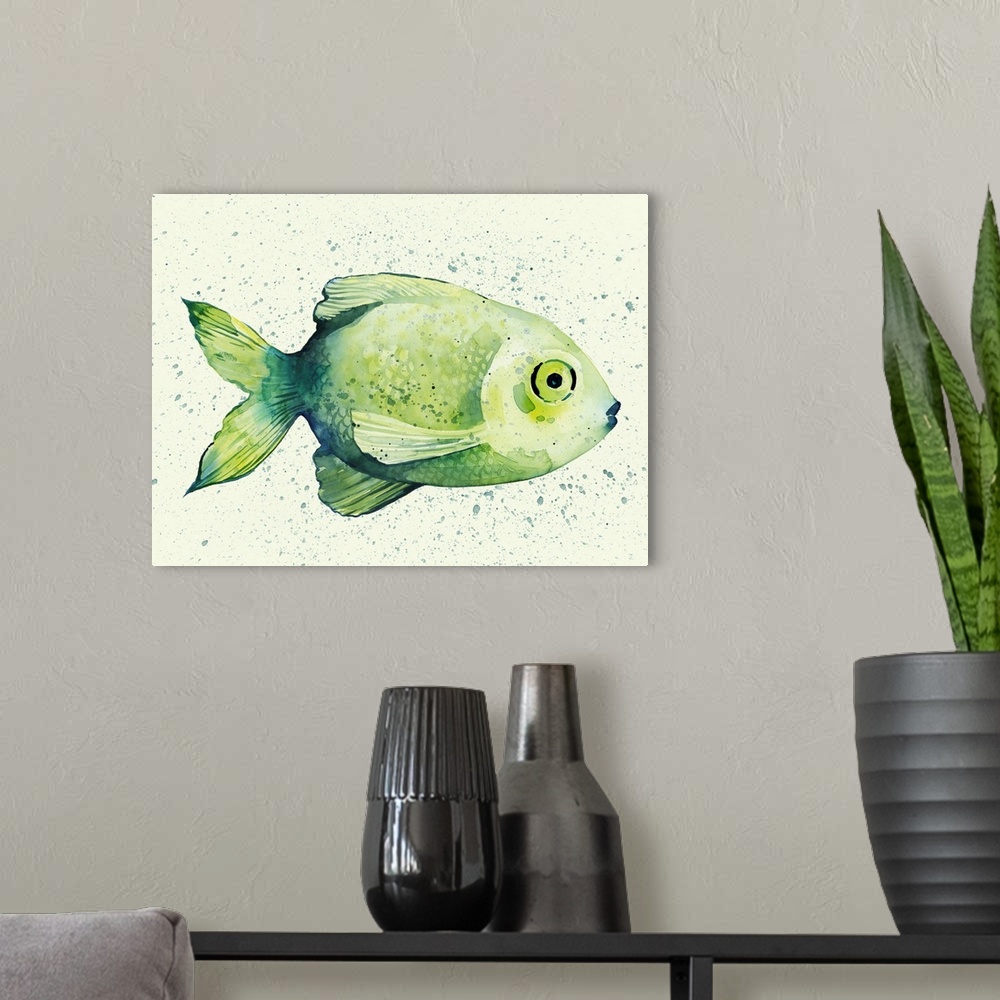 A modern room featuring Speckled Freshwater Fish II