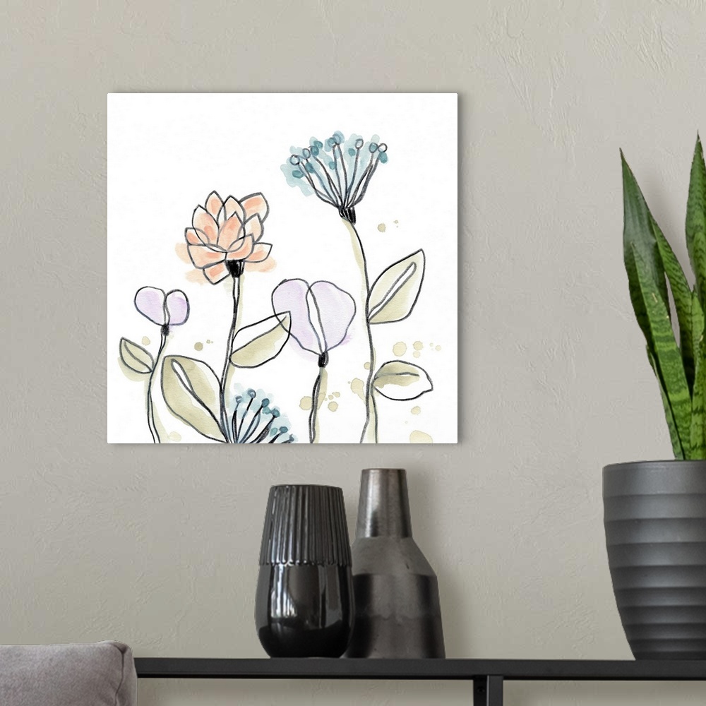 A modern room featuring Spindle Blossoms V