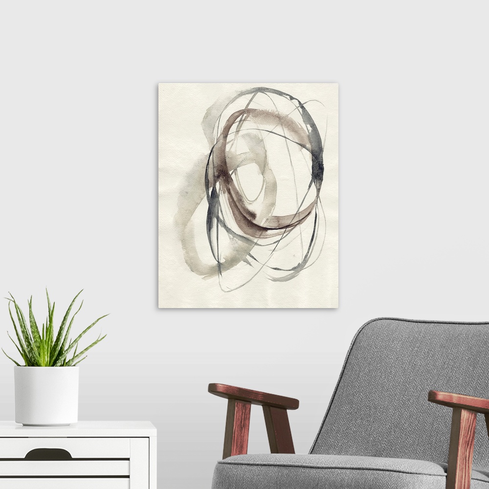 A modern room featuring Spiral Hoops I