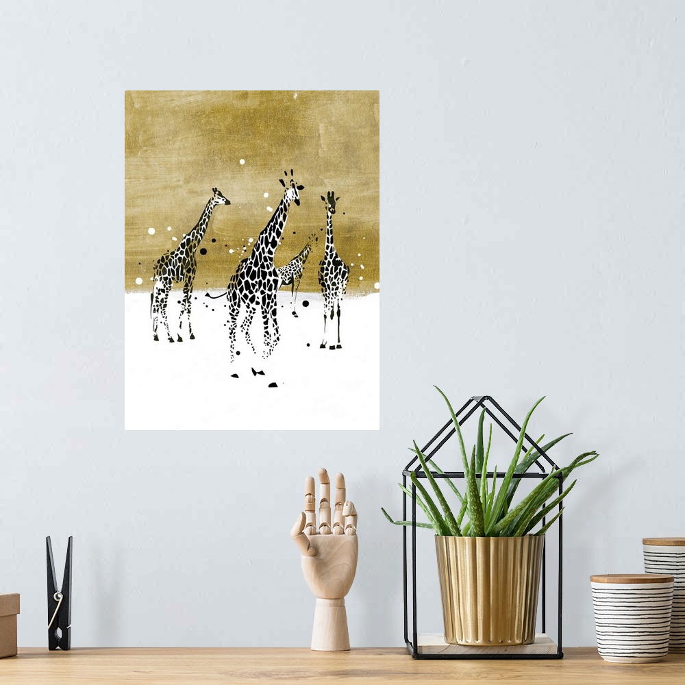 A bohemian room featuring Spotted Giraffe II