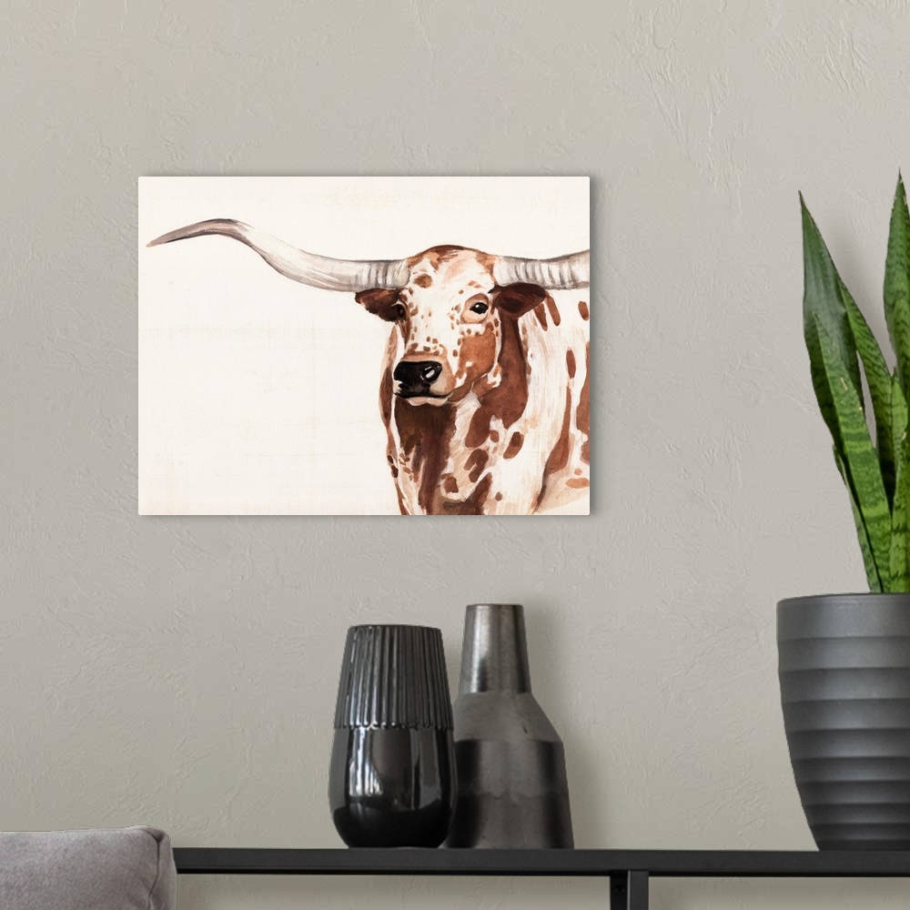 A modern room featuring Spotted Steer II