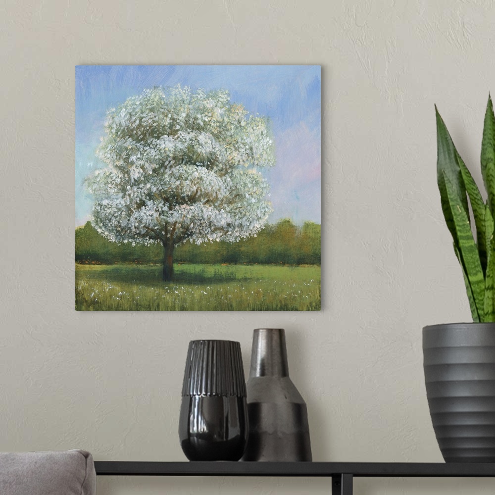 A modern room featuring Spring Blossom Tree I