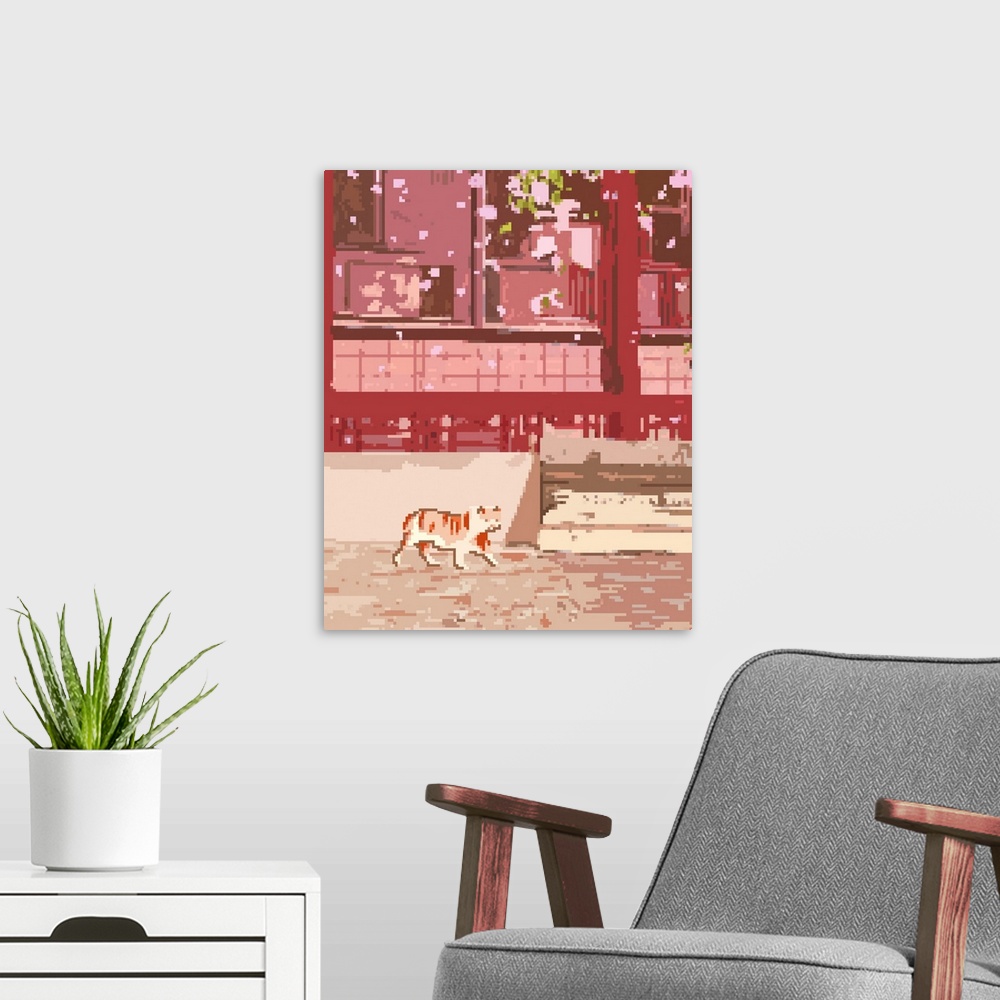 A modern room featuring Spring Cat I