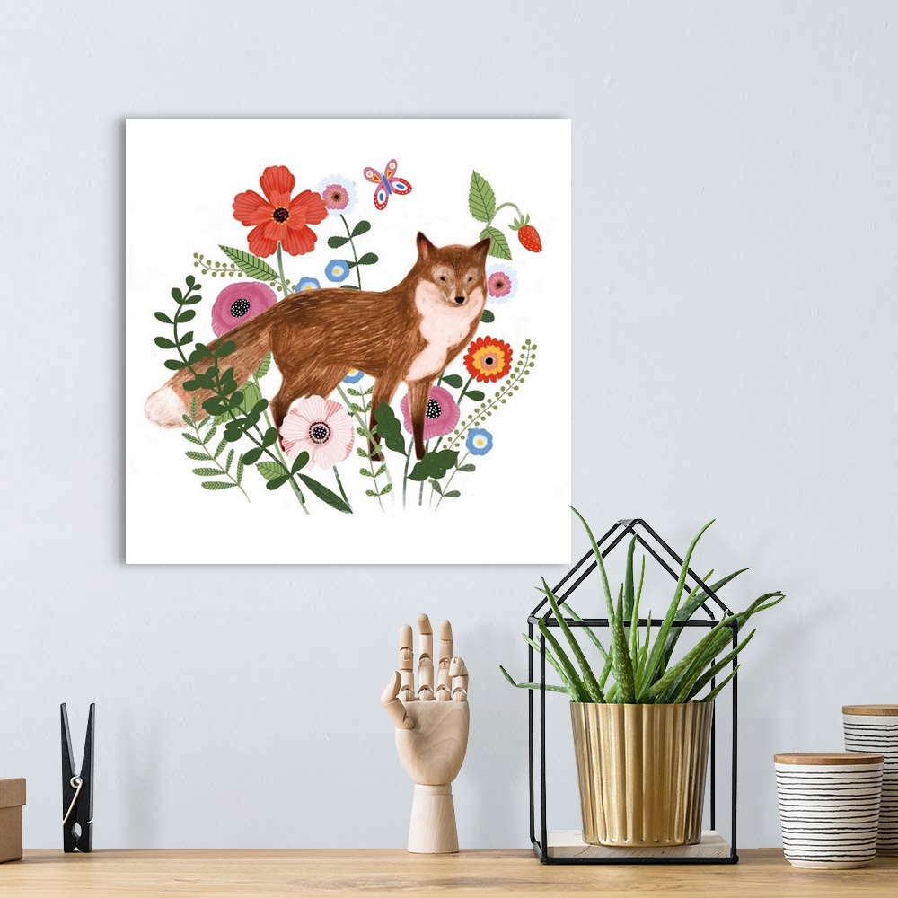A bohemian room featuring Spring Floral Critters II