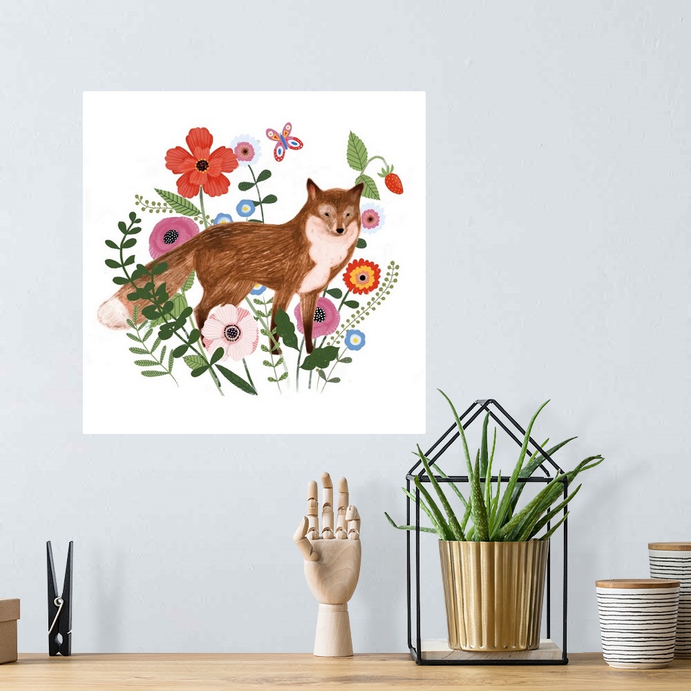 A bohemian room featuring Spring Floral Critters II