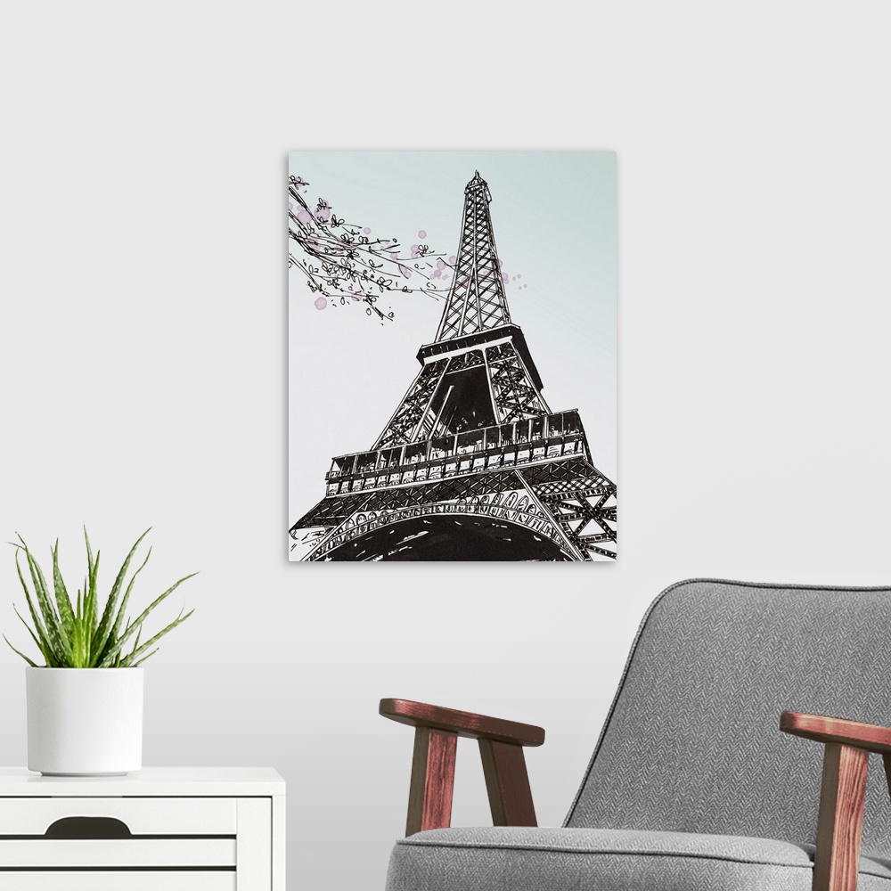 A modern room featuring Spring In Paris II