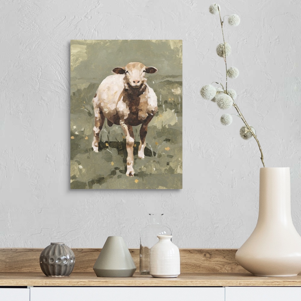 A farmhouse room featuring Spring Sheep II