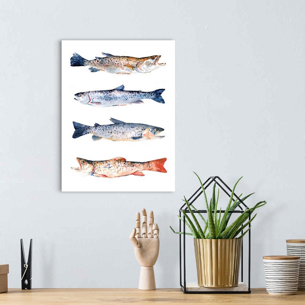 A bohemian room featuring Stacked Trout I